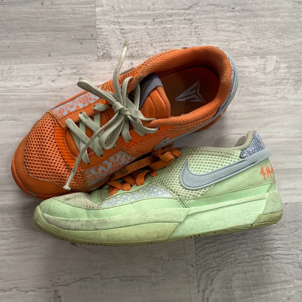 Nike Kids Two-Tone Orange & Light Green Sneakers